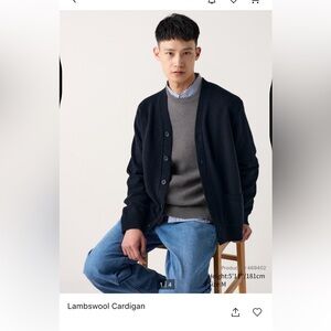 Men’s Uniqlo Navy Lambswool Cardigan